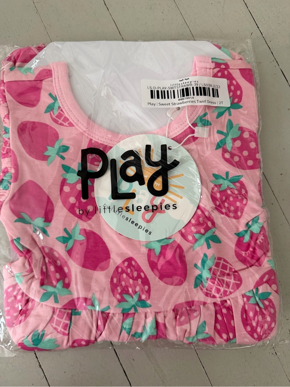 Little Sleepies Pink Strawberry Twirl Dress